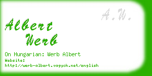 albert werb business card